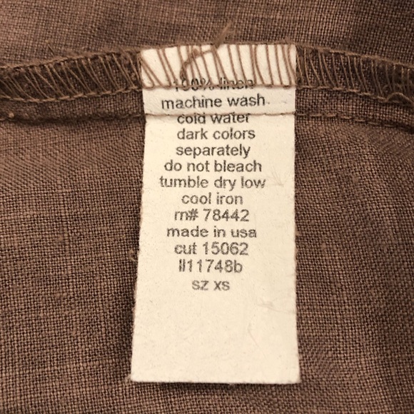 NEW Allen Allen Taupe Linen Button Cami XS - Picture 6 of 8